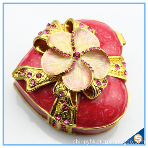 Shinny Gifts Customized Heart Shape Handmade Storage Trinket Box SCJ 388-1